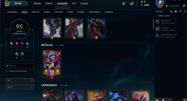 CONTA LVL 242 / TODOS CAMPEÕES / GOLD 3 / 95 SKINS