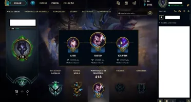 Conta platina na solo/flex  level 140 / todos campeões !!