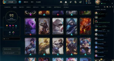 Vendo conta de lol com 92 skins lv 176