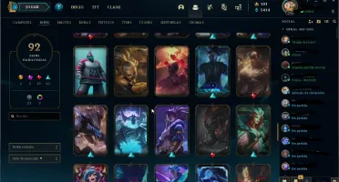 Vendo conta de lol com 92 skins lv 176