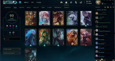 Vendo conta de lol com 92 skins lv 176