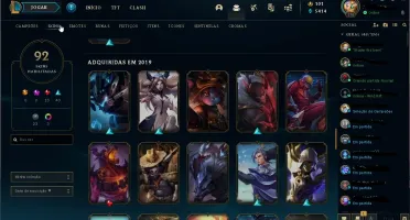 Vendo conta de lol com 92 skins lv 176