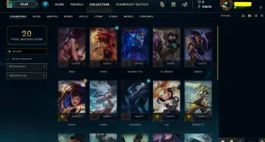 Conta unranked, 24k de EA, mais de 20 campeões e skins