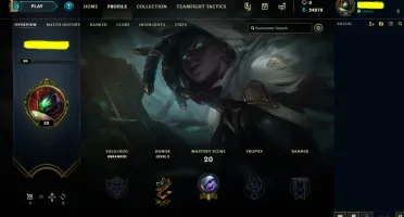Conta unranked, 24k de EA, mais de 20 campeões e skins