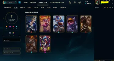 Conta unranked, 24k de EA, mais de 20 campeões e skins