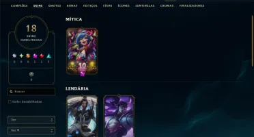 Mestre com 65 Champs e 18 Skins ( 138 PDL )