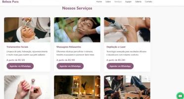 Site de salão de beleza e estética em HTML editável