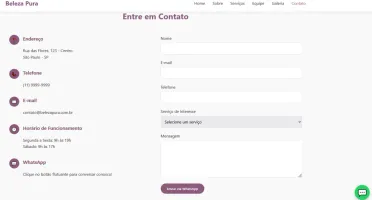 Site de salão de beleza e estética em HTML editável