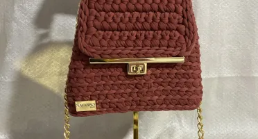 Bolsa Bag Angel Terracota com Alça e Corrente