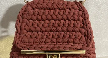 Bolsa Bag Angel Terracota com Alça e Corrente