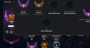Mestre com 150 Champs e 20 Skins ( 600 PDL )