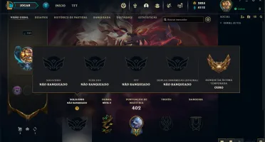 Conta lol 368 skins, lvl 151, gold ultima temporada