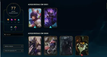 CONTA GOLD LOL 77 SKINS 151 CHAMPIONS