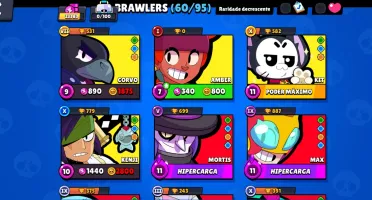 Brawl Stars 11 Hiper ATIVAS vários lendários e 100 Skins