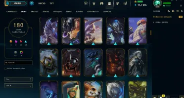 Conta LOL LVL 316 | 162 Campeões| 180 Skins |UNRANKED| 2012
