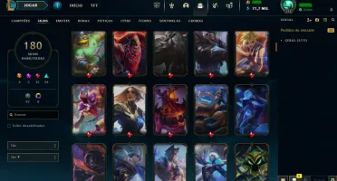 Conta LOL LVL 316 | 162 Campeões| 180 Skins |UNRANKED| 2012