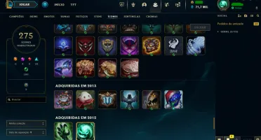Conta LOL LVL 316 | 162 Campeões| 180 Skins |UNRANKED| 2012
