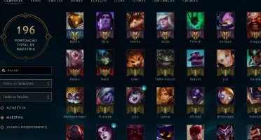 Conta unrankded com Oriana Vitoriosa, 95 champs e 95 skins