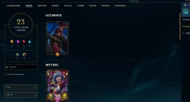 Conta diamante com ícone de mestre e skin ultimate
