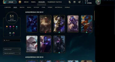 CONTA OURO 1, TODOS OS CHAMPS, 51 SKINS