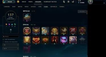 CONTA OURO 1, TODOS OS CHAMPS, 51 SKINS