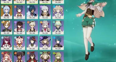 Venti, Zhongli, Ganyu, Yae Miko, Keqing + 2 armas 5* Ar47