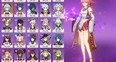 Venti, Zhongli, Ganyu, Yae Miko, Keqing + 2 armas 5* Ar47