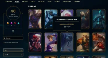 Conta League of Legends - Gold 3, 40 skins, 17 baús e chaves