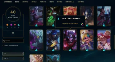 Conta League of Legends - Gold 3, 40 skins, 17 baús e chaves