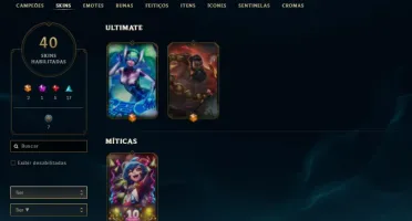 Conta League of Legends - Gold 3, 40 skins, 17 baús e chaves