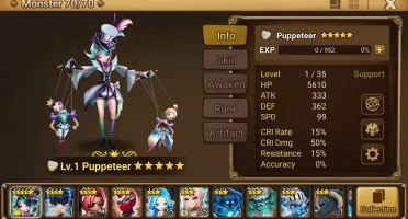 Reroll Summoners War lvl10 com Kovarci