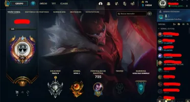 Conta de lol com 280+ skins e com todos os campeões