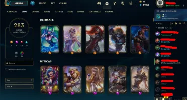 Conta de lol com 280+ skins e com todos os campeões