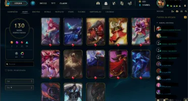 Conta lol todos os personagens+130 skins + 10 gemas + dima4