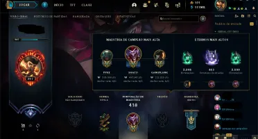 Conta lol todos os personagens+130 skins + 10 gemas + dima4