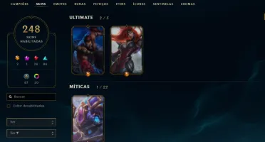 Conta LoL Nivel 165 / 248 Skins / Full Champs