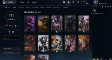 Conta level 349, 148 campeões, 120 skins e 4 cromas.