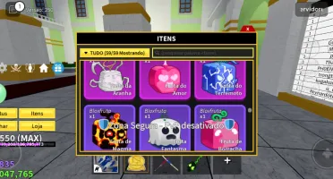 conta de blox fruits lvl.2550(max)+goodhuman+cdk+foice e etc