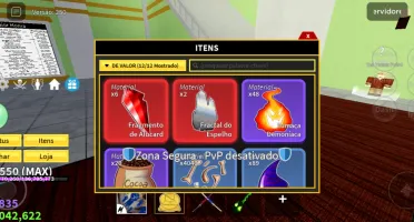 conta de blox fruits lvl.2550(max)+goodhuman+cdk+foice e etc