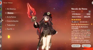 Conta Genshin com hutao c1 e homa+ mona+zhongli+ furina