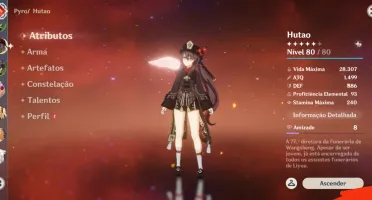 Conta Genshin com hutao c1 e homa+ mona+zhongli+ furina
