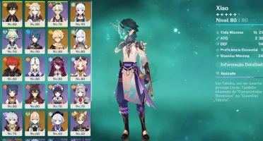 xiao, hutao e ayaka + 8 t5 e 4 armas 5 star