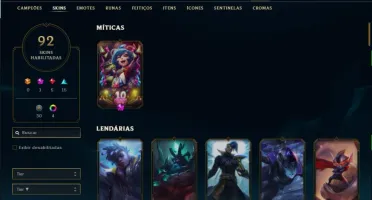 Conta platina 4 com 7 Vitoriosas, 130 champs e 92 skins