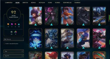 Conta platina 4 com 7 Vitoriosas, 130 champs e 92 skins