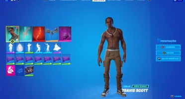 Conta de Fortnite com skin raríssima do Travis Scott.