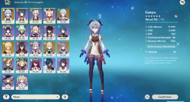 Conta AR 52 com Ganyu + Ayato