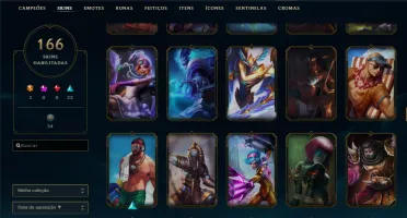 CONTA DE LOL 166SKIN LIMPA COM TODOS OS DADOS