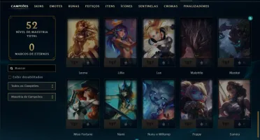Mestre com 60 Champs e 16 Skins ( 35 PDL )