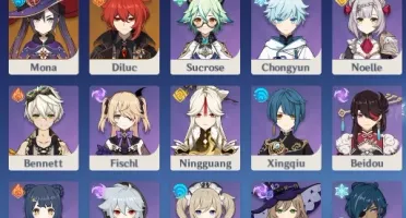 conta Genshin AR 47 DILUC KEQING KLEE ZHONGLI MONA