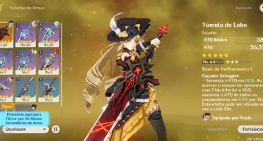 Conta genshin AR 54 túmulo do lobo | perdição do dragao